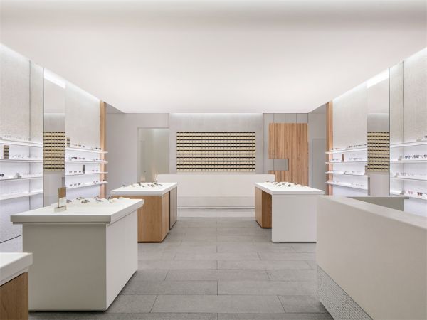 商業(yè)辦公室設計的品牌眼鏡店和咖啡店